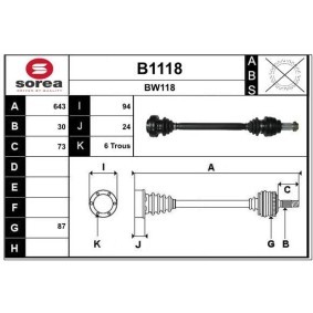Antriebswelle B1118 von SNRA günstig für 172,95 € online kaufen