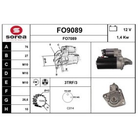 Köp Startmotor av SNRA FO9089 till det låga priset 2393,16 kr