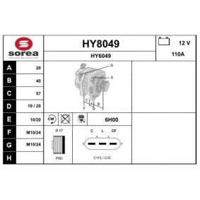Lichtmaschine HY8049 von SNRA günstig für 128,66 € online kaufen