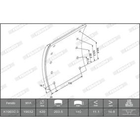 Comprar Juego de forros de freno, freno de tambor de FERODO K19032.2-F3658 a bajo precio de 147,02 €