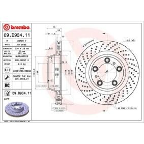 Achetez des Disque de frein BREMBO 09.D934.11 à prix pour 105,47 €