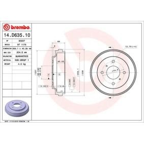 Compre Tambor de travão da BREMBO 14.D635.10 a um preço baixo por 21,95 €