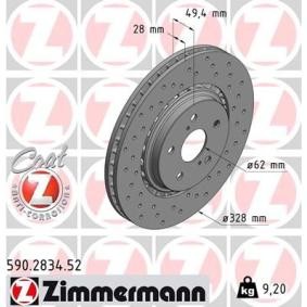 Bremsscheibe 590.2834.52 von ZIMMERMANN günstig für 112,82 € online kaufen