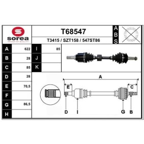 Acquista Semiasse da EAI T68547 a buon mercato per soli 135,92 €