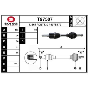 Antriebswelle T97507 von EAI günstig für 118,56 € online kaufen