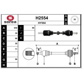 Antriebswelle H2554 von SNRA günstig für 316,48 € online kaufen