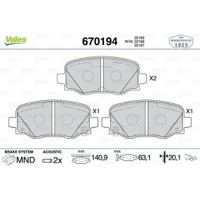 Bremsbeläge 670194 von VALEO günstig für 34,11 € online kaufen