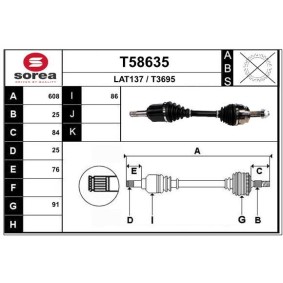 Antriebswelle T58635 von EAI günstig für 118,56 € online kaufen