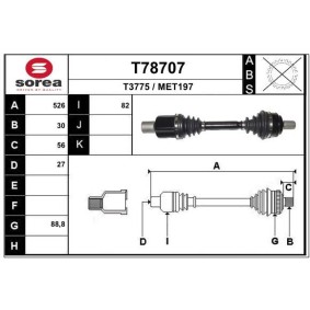 Köp Drivaxel av EAI T78707 till det låga priset 4499,64 kr