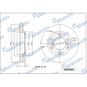 Bremsscheiben des Herstellers Mando - Originalware Artikelnummer: MBC030203