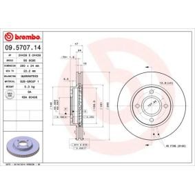 Bremsscheibe 09.5707.14 von BREMBO günstig für 31,58 € online kaufen