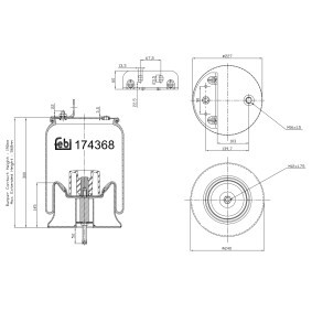 Federbalg, Luftfederung 174368 IVECO von FEBI BILSTEIN