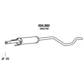 Mittelschalldämpfer 024.583 OPEL MERIVA von PEDOL