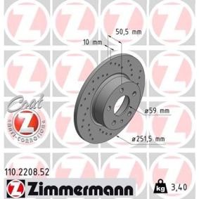 Bremsscheibe 110.2208.52 von ZIMMERMANN günstig für 65,48 € online kaufen