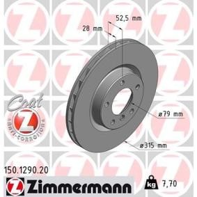 Compre Disco de travão da ZIMMERMANN 150.1290.20 a um preço baixo por 65,82 €