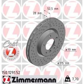 Compre Disco de travão da ZIMMERMANN 150.1291.52 a um preço baixo por 107,01 €