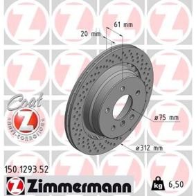 Compre Disco de travão da ZIMMERMANN 150.1293.52 a um preço baixo por 100,68 €