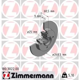 Bremsscheibe 180.3022.00 von ZIMMERMANN günstig für 152,57 € online kaufen
