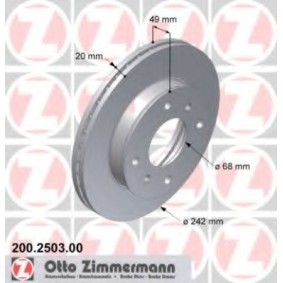 Bremsscheibe 200.2503.00 von ZIMMERMANN günstig für 121,58 € online kaufen