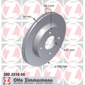 Bremsscheibe 200.2510.00 von ZIMMERMANN günstig für 139,37 € online kaufen