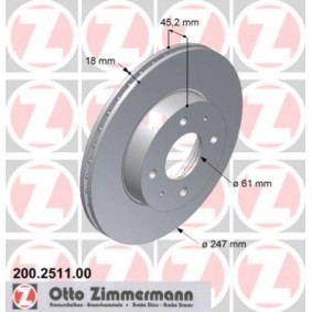 Bremsscheibe 200.2511.00 von ZIMMERMANN günstig für 146,30 € online kaufen