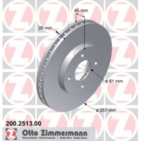 Bremsscheibe 200.2513.00 von ZIMMERMANN günstig für 128,27 € online kaufen
