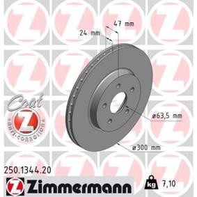 Bremsscheibe 250.1344.20 von ZIMMERMANN günstig für 58,83 € online kaufen