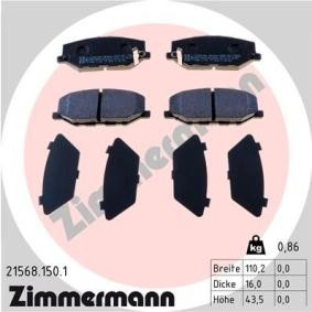 Köp Bromsbelägg av ZIMMERMANN 21568.150.1 till det låga priset 503,68 kr