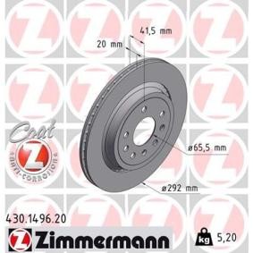 Bremsscheibe 430.1496.20 von ZIMMERMANN günstig für 46,20 € online kaufen