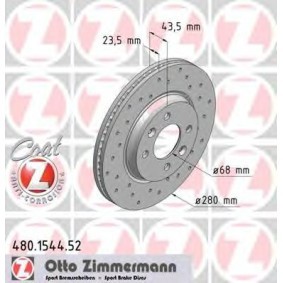 Bremsscheibe 480.1544.52 von ZIMMERMANN günstig für 260,52 € online kaufen