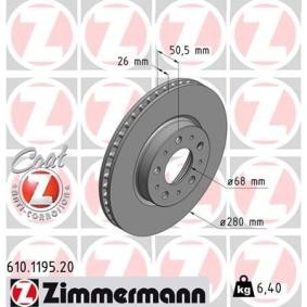 Bremsscheibe 610.1195.20 von ZIMMERMANN günstig für 54,24 € online kaufen