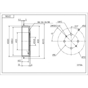 Acquista Tamburo freno da HART 221 586 a buon mercato per soli 24,45 €