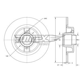 Compre Disco de travão da TOMEX brakes TX 73-571 a um preço baixo por 52,95 €