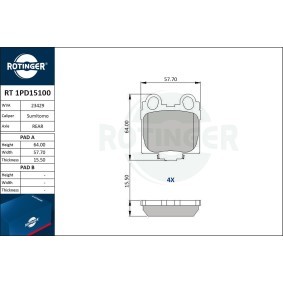 Compre Pastilhas de travão da ROTINGER RT 1PD15100 a um preço baixo por 29,69 €