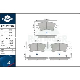 Bremsbeläge RT 2PD17370 von ROTINGER günstig für 39,17 € online kaufen