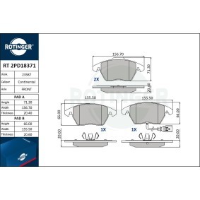 Bremsbeläge RT 2PD18371 von ROTINGER günstig für 44,72 € online kaufen