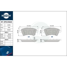 Bremsbeläge RT 2PD19660 von ROTINGER günstig für 41,50 € online kaufen