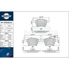 Bremsbeläge RT 2PD20211 von ROTINGER günstig für 46,89 € online kaufen