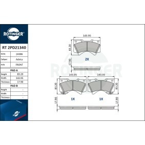 Compre Pastilhas de travão da ROTINGER RT 2PD21340 a um preço baixo por 49,93 €