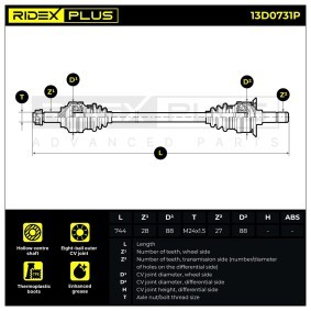 Antriebswelle 13D0731P von RIDEX PLUS günstig für 163,75 € online kaufen