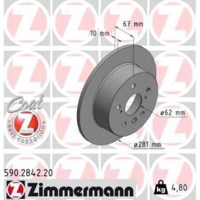 Bremsscheibe 590.2842.20 von ZIMMERMANN günstig für 52,28 € online kaufen