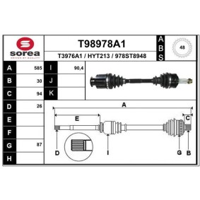 Antriebswelle T98978A1 von EAI günstig für 130,22 € online kaufen