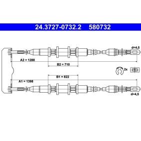 Handbremsseil 24.3727-0732.2 von ATE günstig für 43,91 € online kaufen
