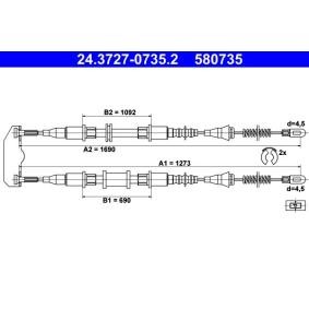 Handbremsseil 24.3727-0735.2 von ATE günstig für 30,89 € online kaufen