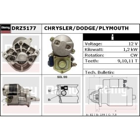 Köp Startmotor av DELCO REMY DRZ5177 till det låga priset 1596,49 kr