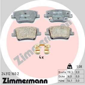 Bremsbeläge 24312.160.2 von ZIMMERMANN günstig für 51,82 € online kaufen