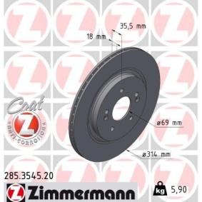 Bremsscheibe 285.3545.20 von ZIMMERMANN günstig für 56,14 € online kaufen