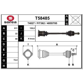 Antriebswelle T58485 von EAI günstig für 107,02 € online kaufen