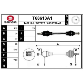 Acquista Semiasse da EAI T68613A1 a buon mercato per soli 120,66 €