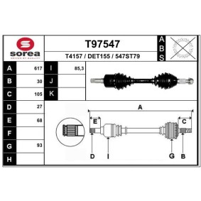 Antriebswelle T97547 von EAI günstig für 145,92 € online kaufen